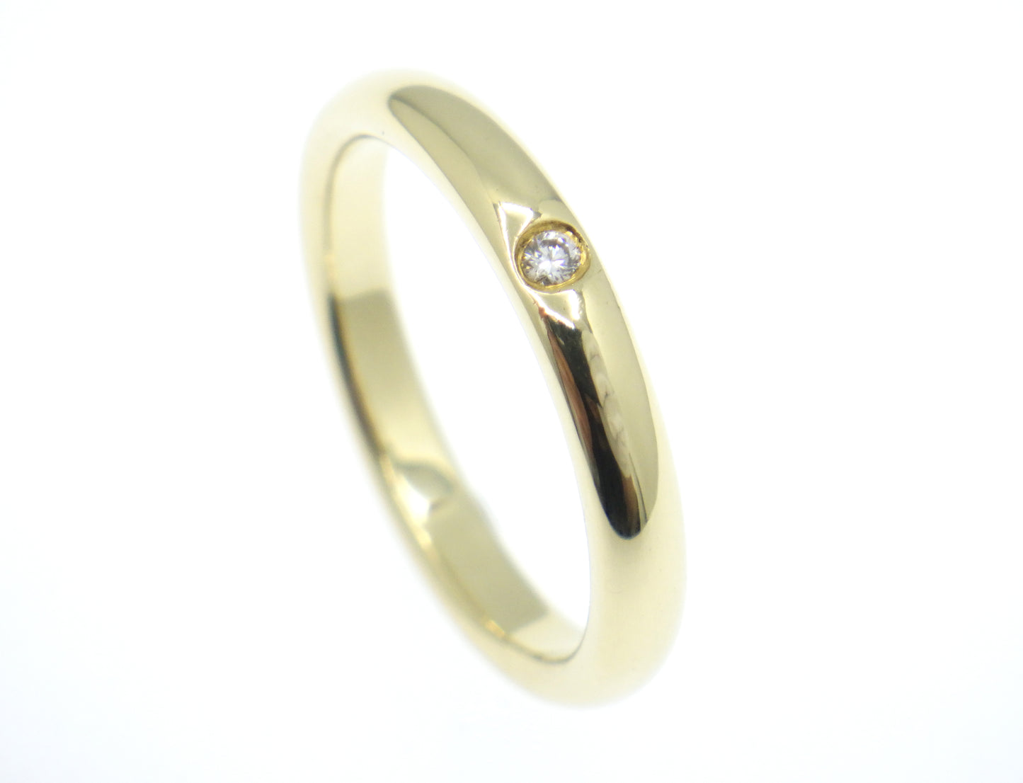 Tiffany & Co. Elsa Peretti Single Diamond Stacking Band Ring Yellow Gold 750 18K - EU:49 / IT:9 / US:4.75