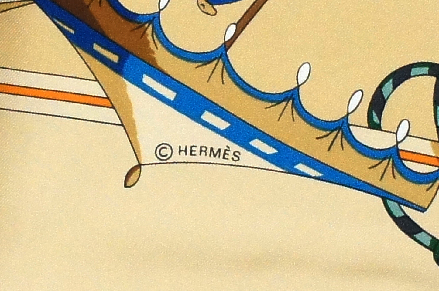 Hermes Carre 90 "Ombrelles et Parapluie" Silk Scarf in Beige and Multicolor