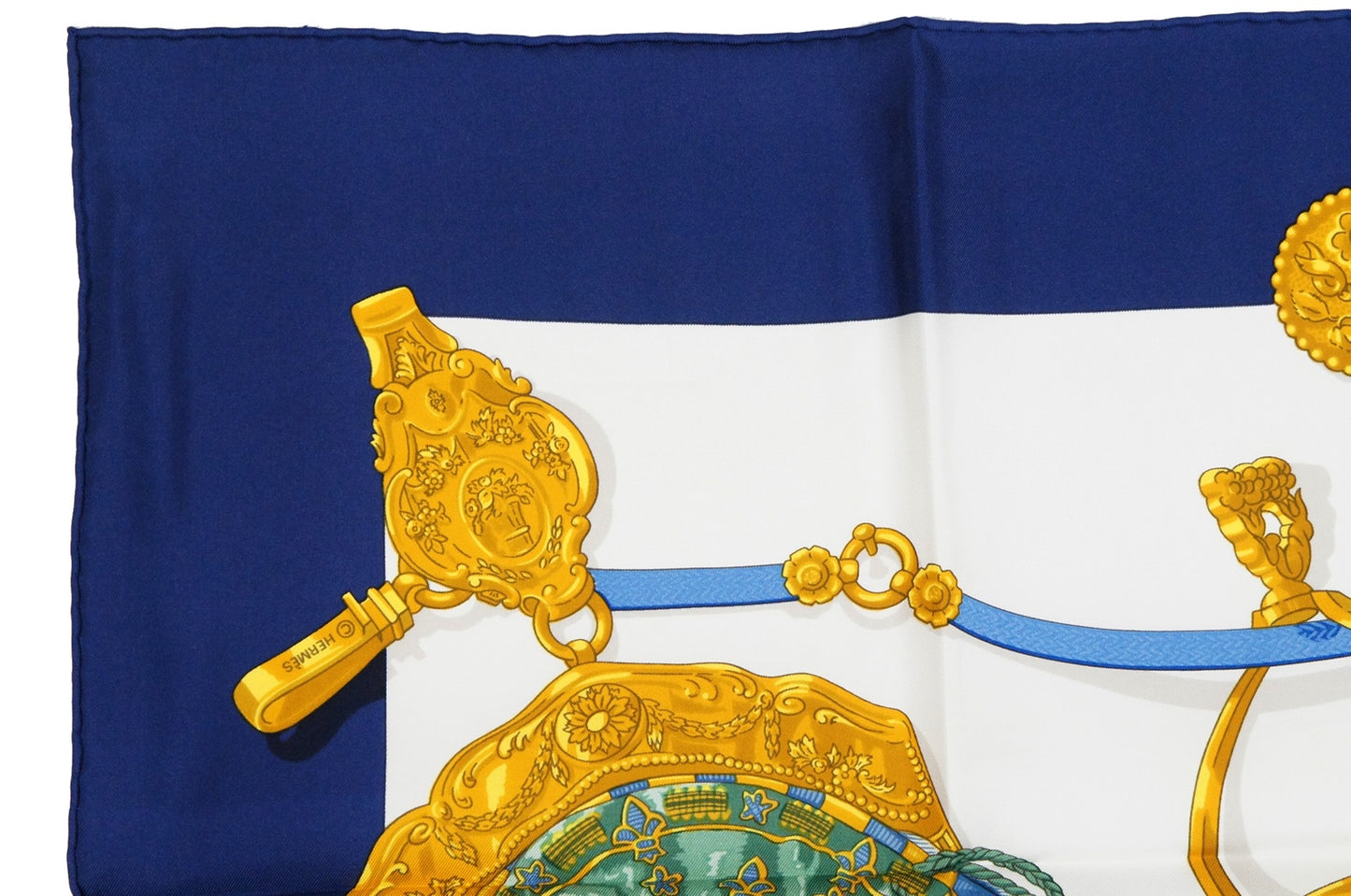Hermes Carre 90 "Memoire d'Hermes" Silk Scarf in Navy and Multicolor