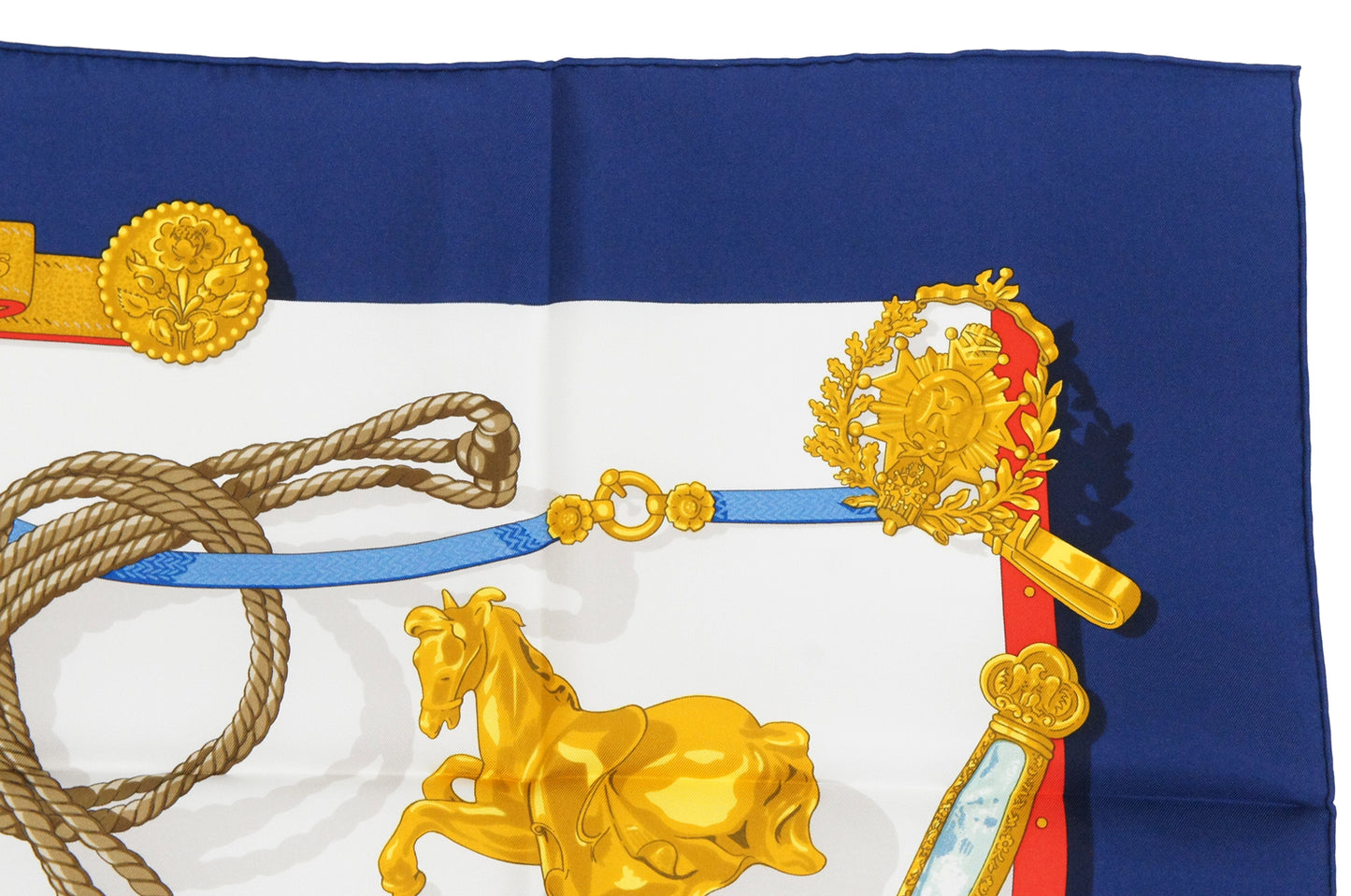 Hermes Carre 90 "Memoire d'Hermes" Silk Scarf in Navy and Multicolor