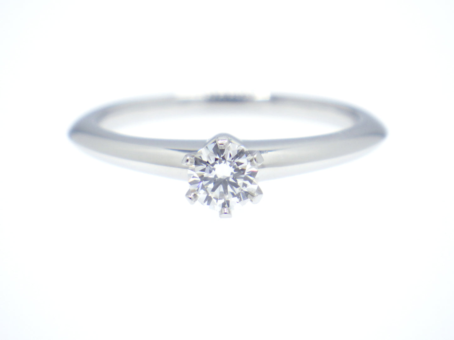 Tiffany & Co. Solitaire Setting Diamond 0.23ct Engagement Ring in Platinum Pt950 - EU:50 / IT:10 / US:5.25