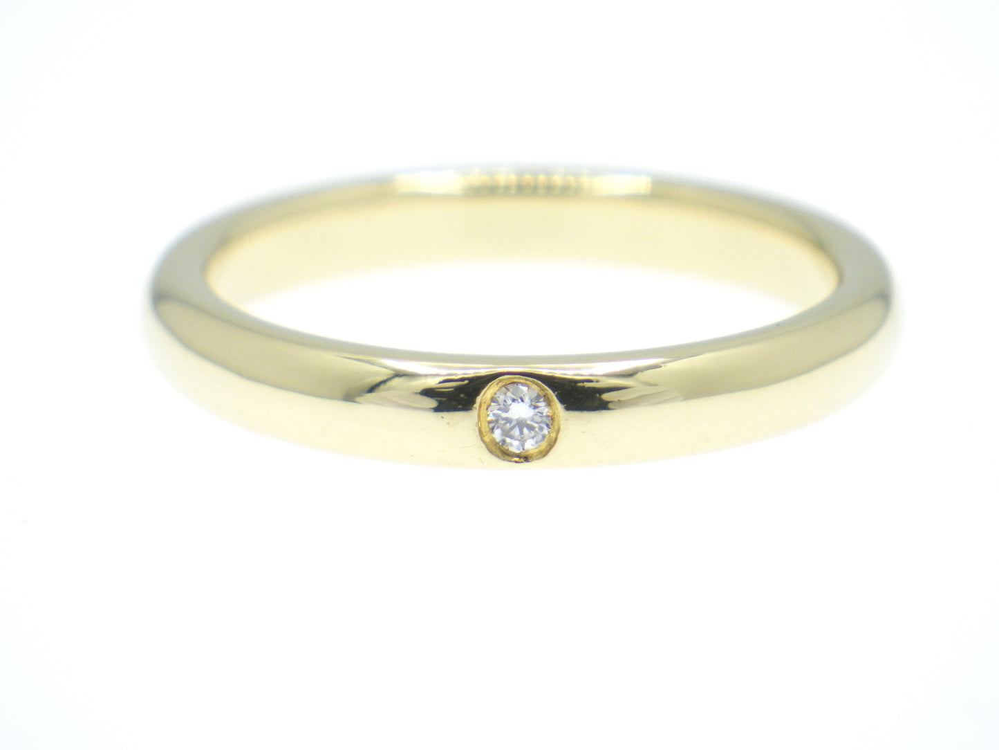 Tiffany & Co. Elsa Peretti Single Diamond Stacking Band Ring Yellow Gold 750 18K - EU:49 / IT:9 / US:4.75