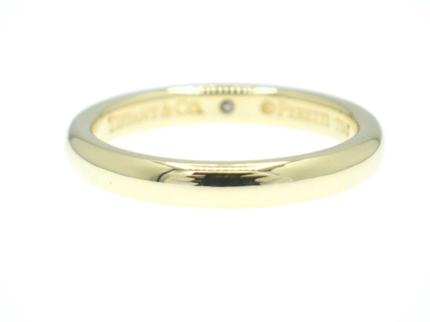 Tiffany & Co. Elsa Peretti Single Diamond Stacking Band Ring Yellow Gold 750 18K - EU:49 / IT:9 / US:4.75