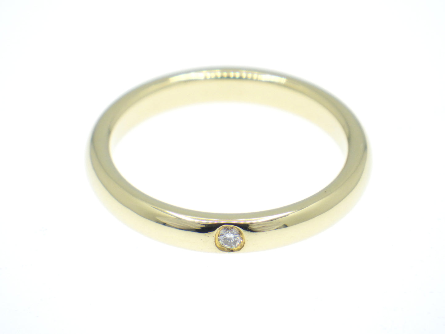 Tiffany & Co. Elsa Peretti Single Diamond Stacking Band Ring Yellow Gold 750 18K - EU:49 / IT:9 / US:4.75