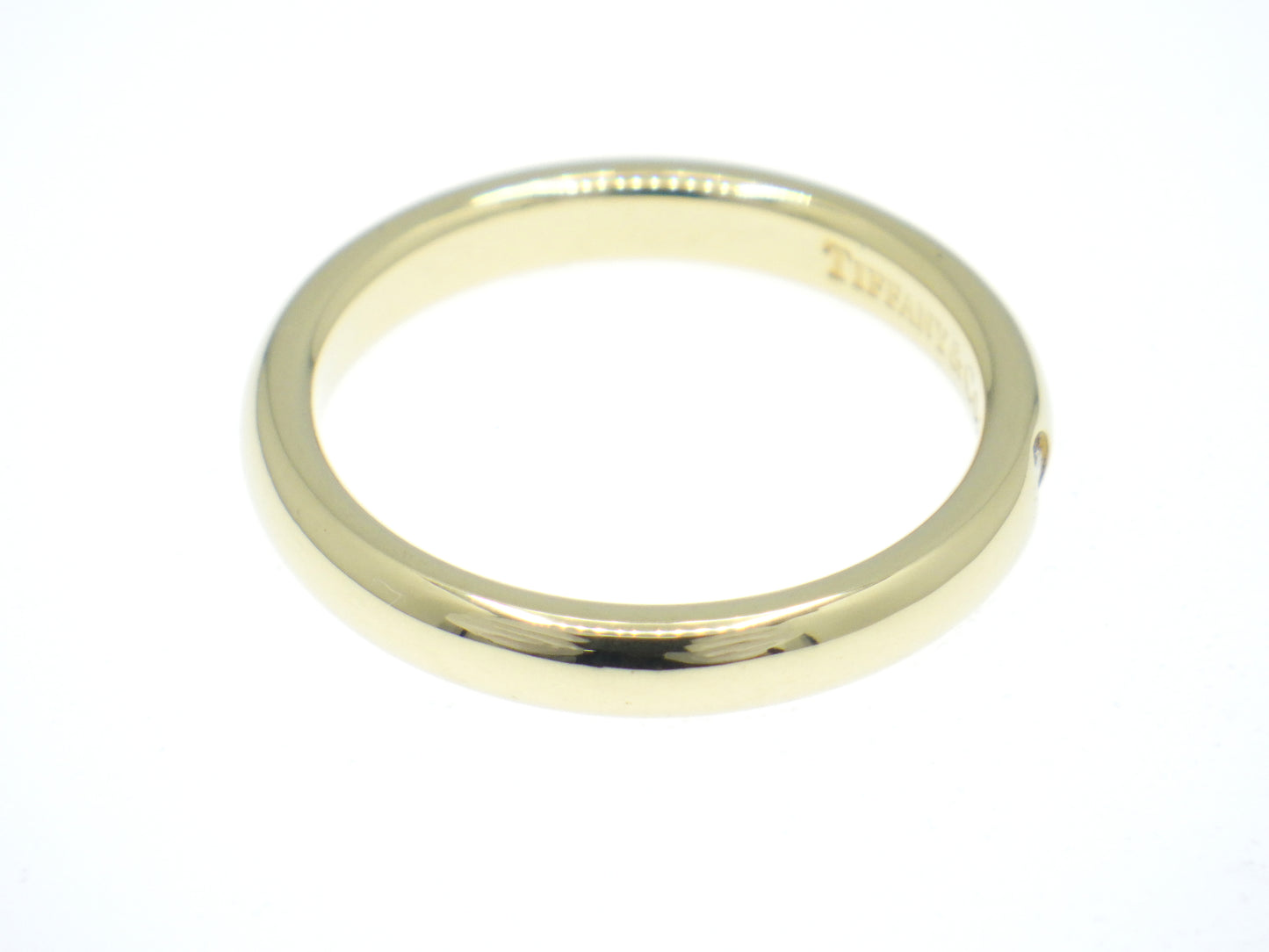 Tiffany & Co. Elsa Peretti Single Diamond Stacking Band Ring Yellow Gold 750 18K - EU:49 / IT:9 / US:4.75