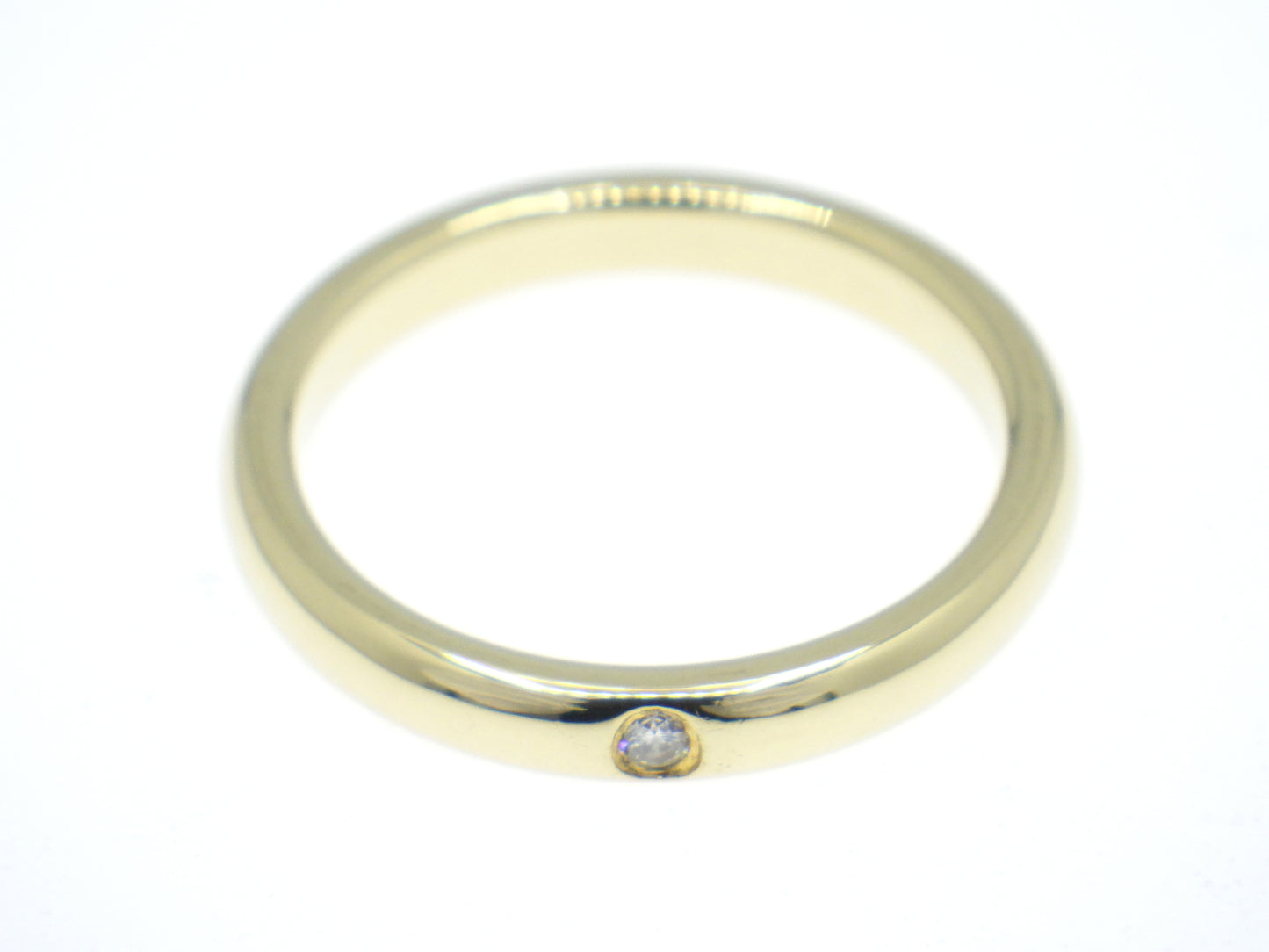 Tiffany & Co. Elsa Peretti Single Diamond Stacking Band Ring Yellow Gold 750 18K - EU:49 / IT:9 / US:4.75
