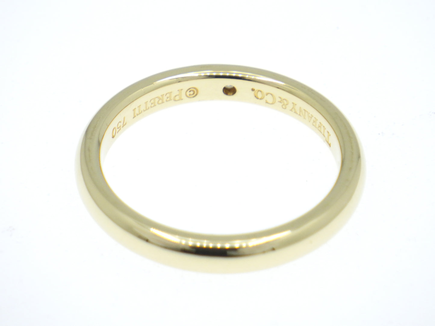 Tiffany & Co. Elsa Peretti Single Diamond Stacking Band Ring Yellow Gold 750 18K - EU:49 / IT:9 / US:4.75