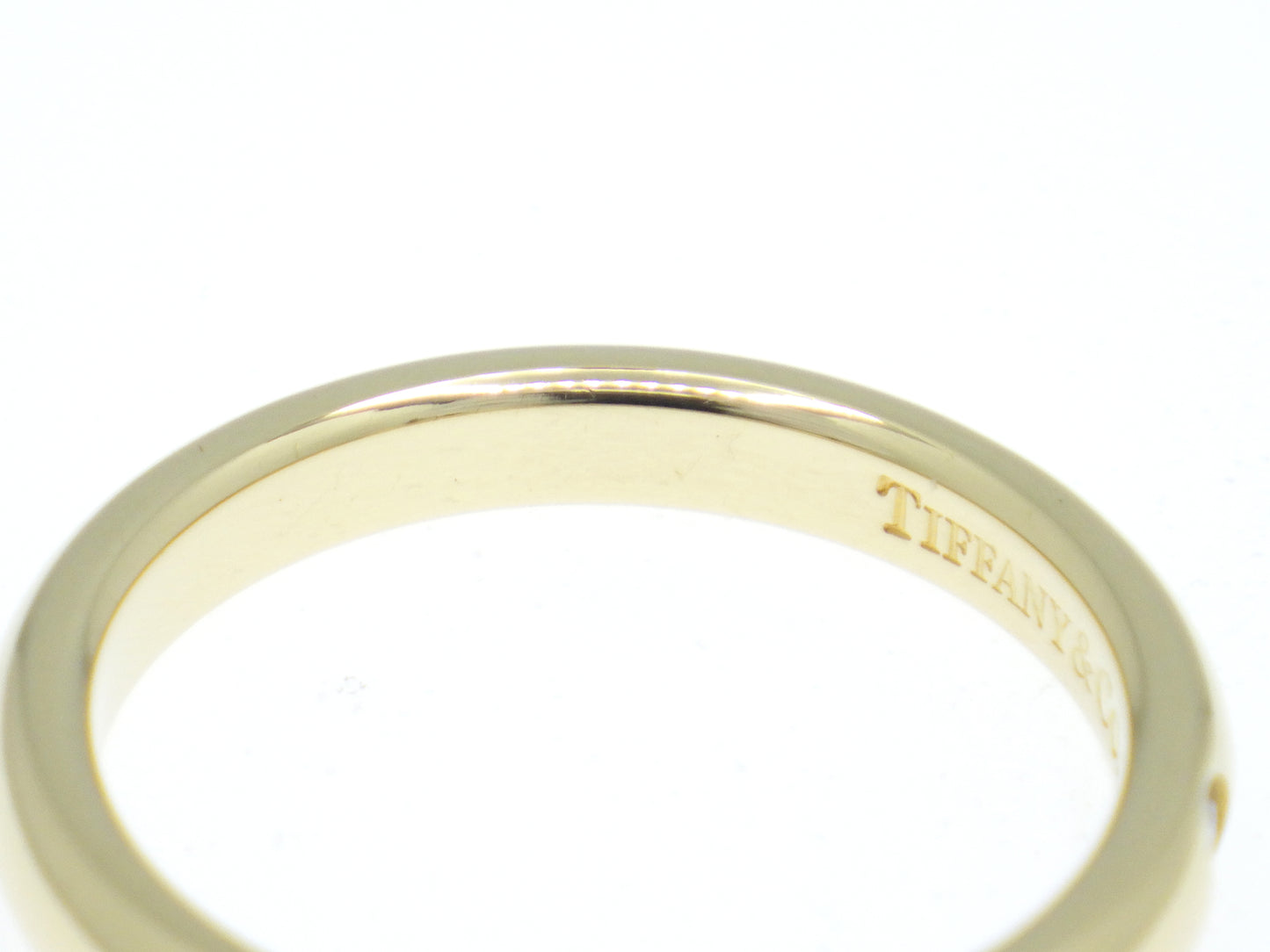 Tiffany & Co. Elsa Peretti Single Diamond Stacking Band Ring Yellow Gold 750 18K - EU:49 / IT:9 / US:4.75