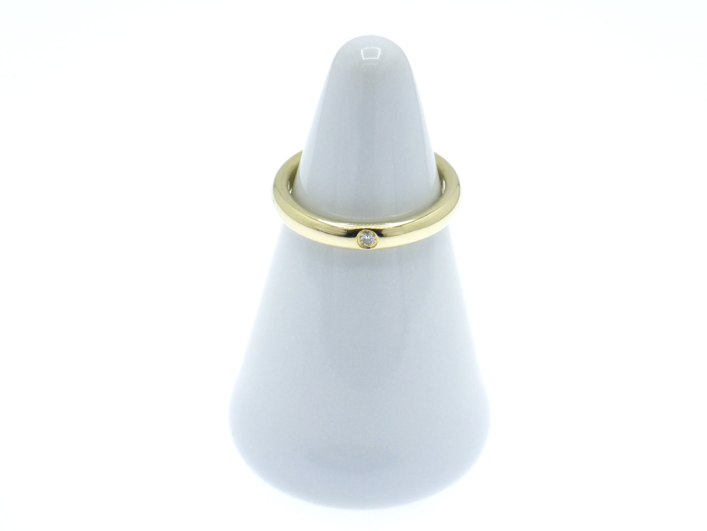 Tiffany & Co. Elsa Peretti Single Diamond Stacking Band Ring Yellow Gold 750 18K - EU:49 / IT:9 / US:4.75