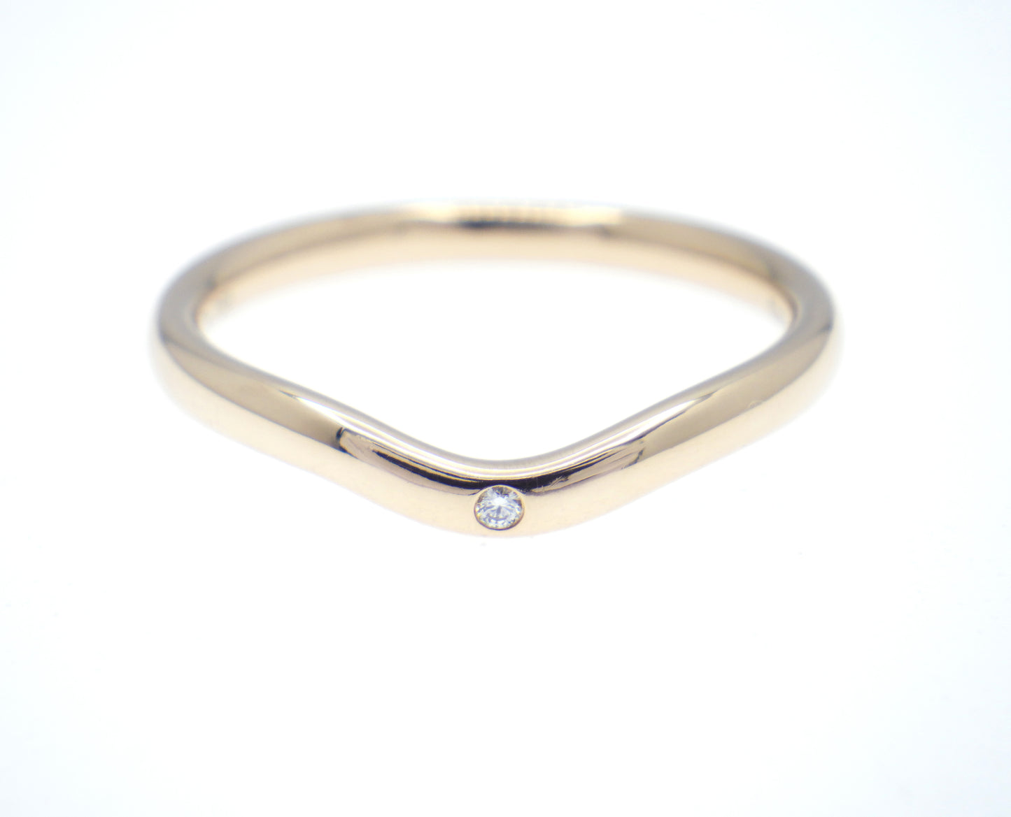TIFFANY&Co. Curved Band Ring Single Diamond 750 Rose Gold - EU:52 / IT:12 / US:6