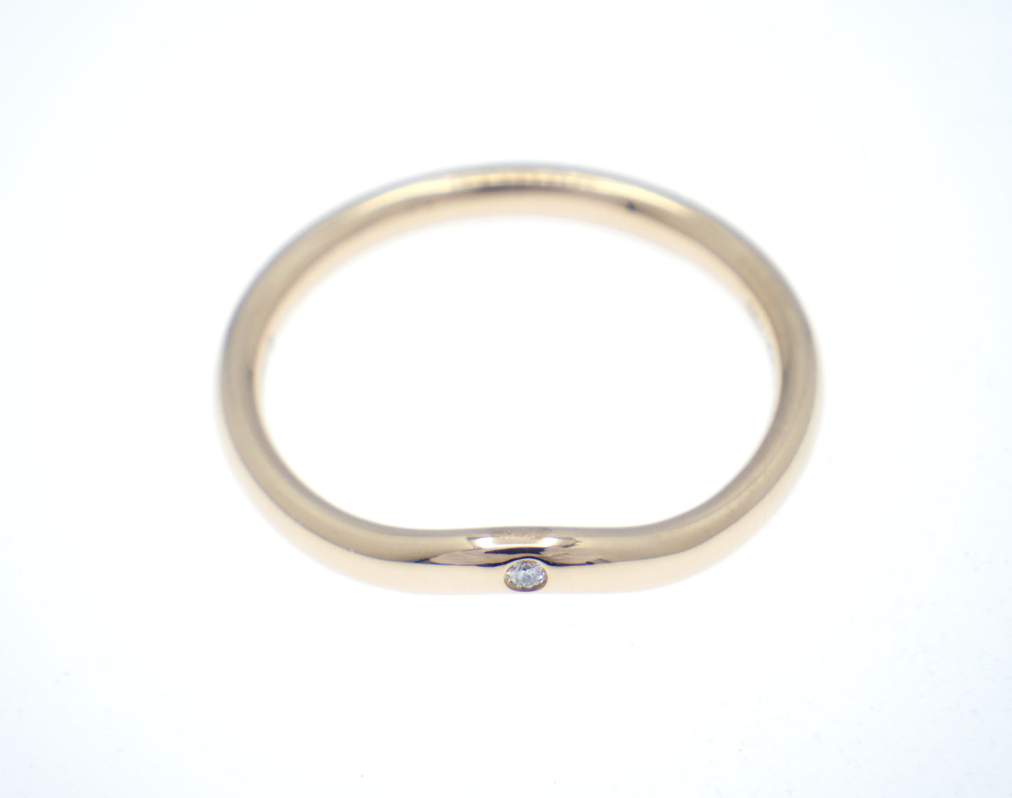 TIFFANY&Co. Curved Band Ring Single Diamond 750 Rose Gold - EU:52 / IT:12 / US:6