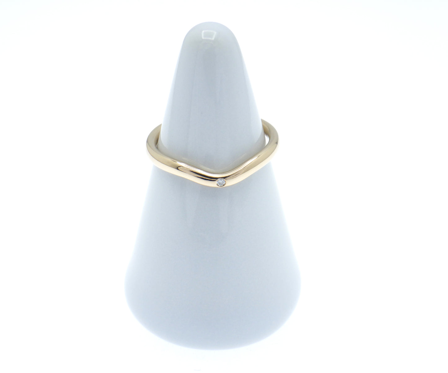 TIFFANY&Co. Curved Band Ring Single Diamond 750 Rose Gold - EU:52 / IT:12 / US:6