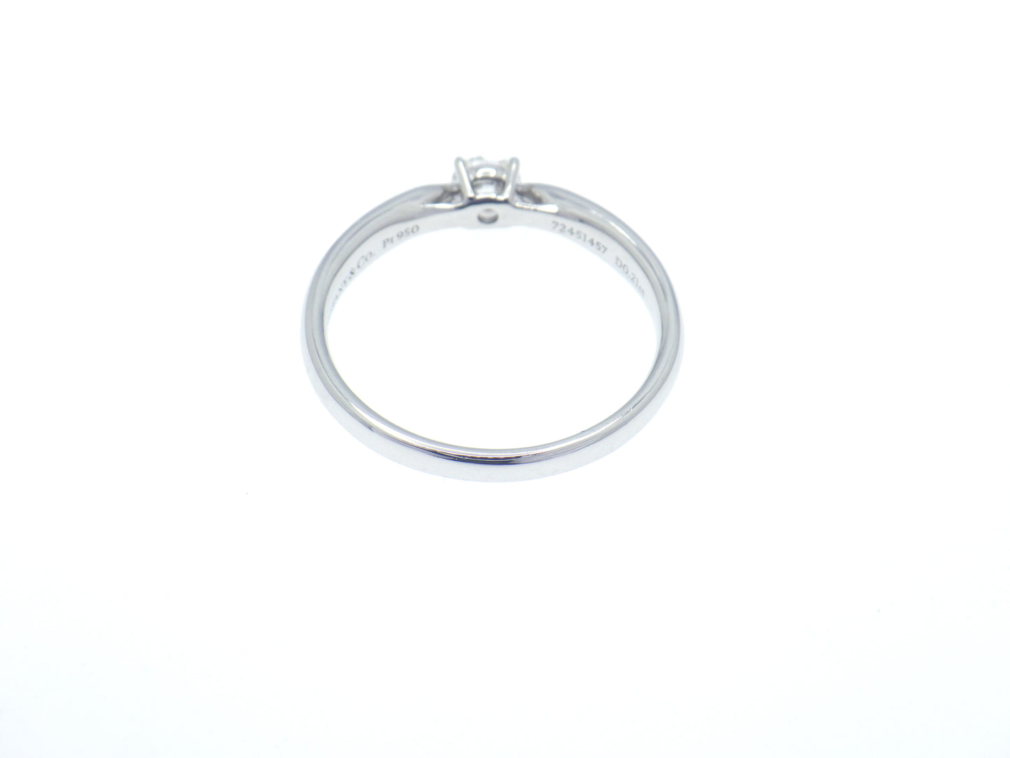 Tiffany & Co. Tiffany Harmony Solitaire Setting Diamond 0.21ct Round Brilliant Engagement Ring in Platinum Pt950 - EU:51/ IT:11/ US:5.75
