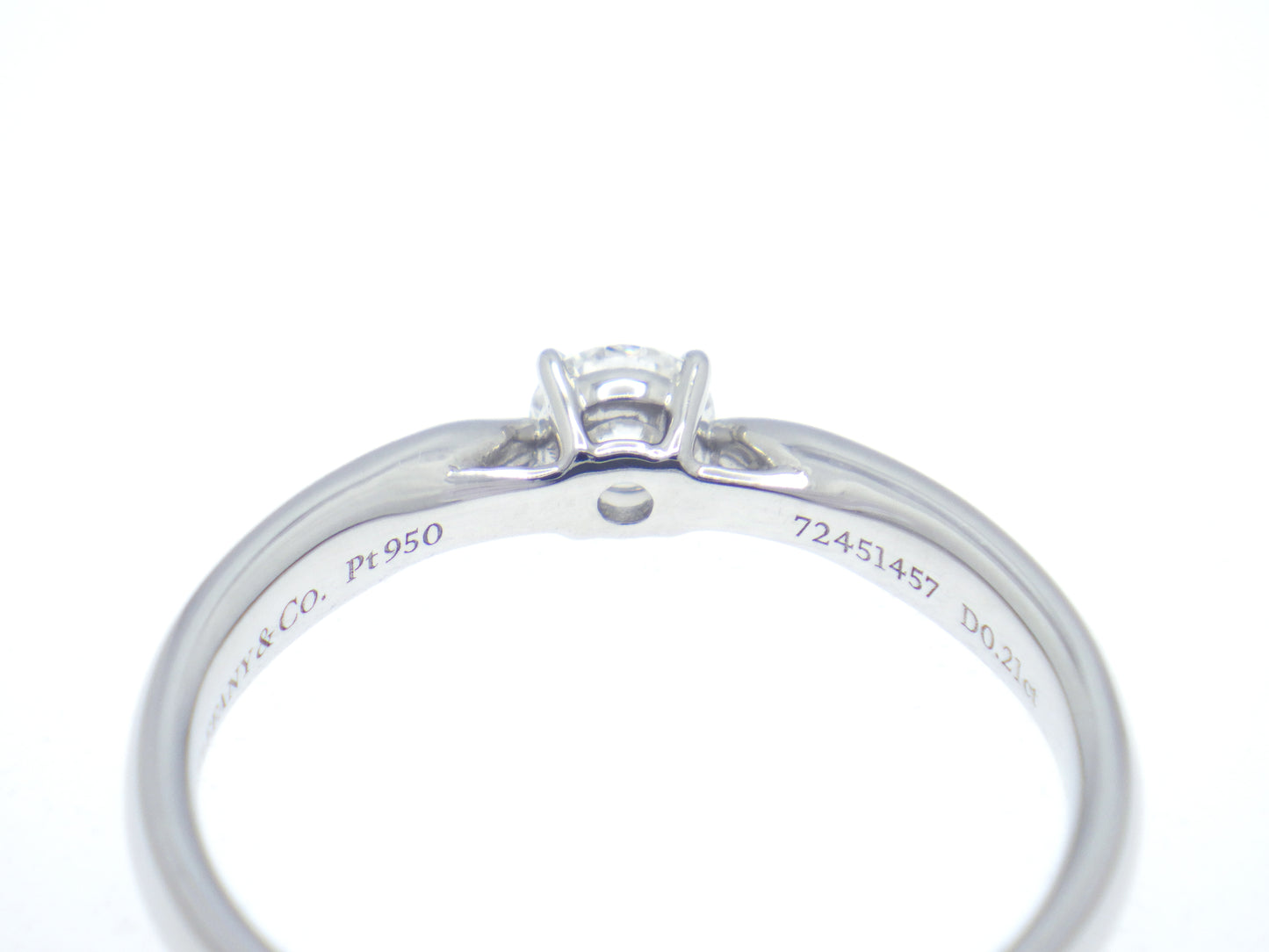 Tiffany & Co. Tiffany Harmony Solitaire Setting Diamond 0.21ct Round Brilliant Engagement Ring in Platinum Pt950 - EU:51/ IT:11/ US:5.75