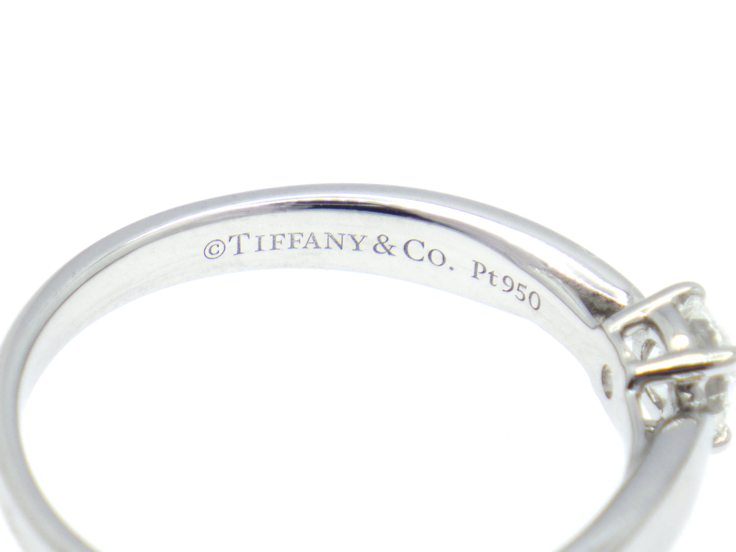 Tiffany & Co. Tiffany Harmony Solitaire Setting Diamond 0.22ct Round Brilliant Engagement Ring in Platinum Pt950 - EU:49 / IT:9 / US:4.75
