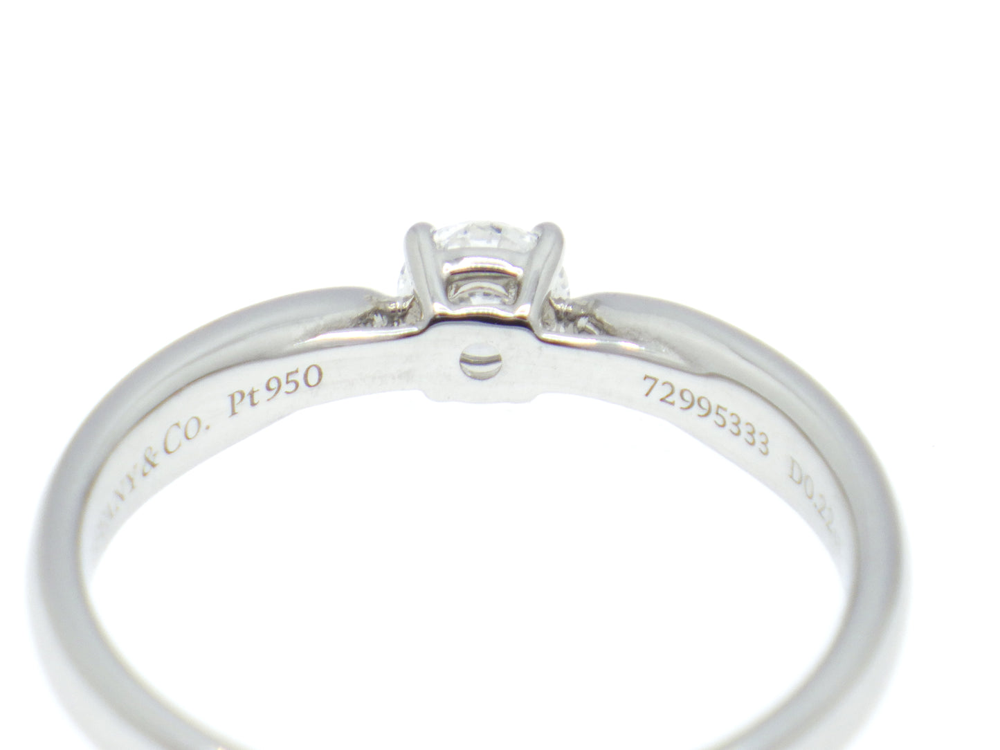 Tiffany & Co. Tiffany Harmony Solitaire Setting Diamond 0.22ct Round Brilliant Engagement Ring in Platinum Pt950 - EU:49 / IT:9 / US:4.75