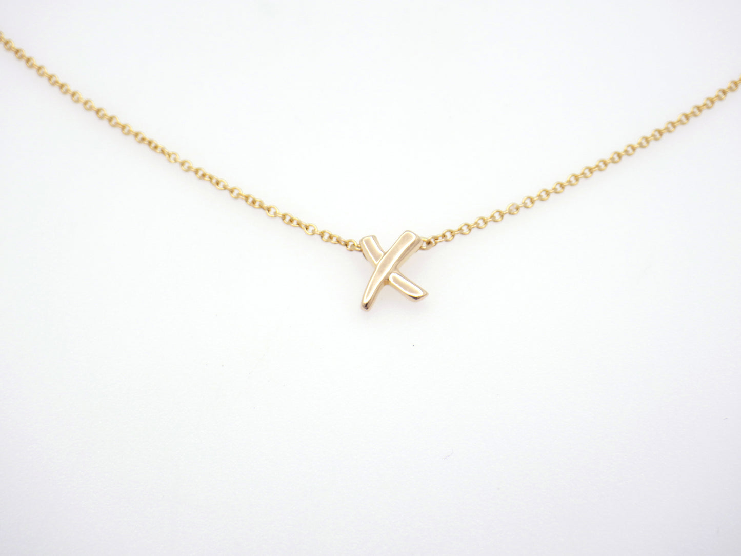 Tiffany & Co. Paloma Picasso Graffiti X Pendant Necklace Rose Gold 750 18K