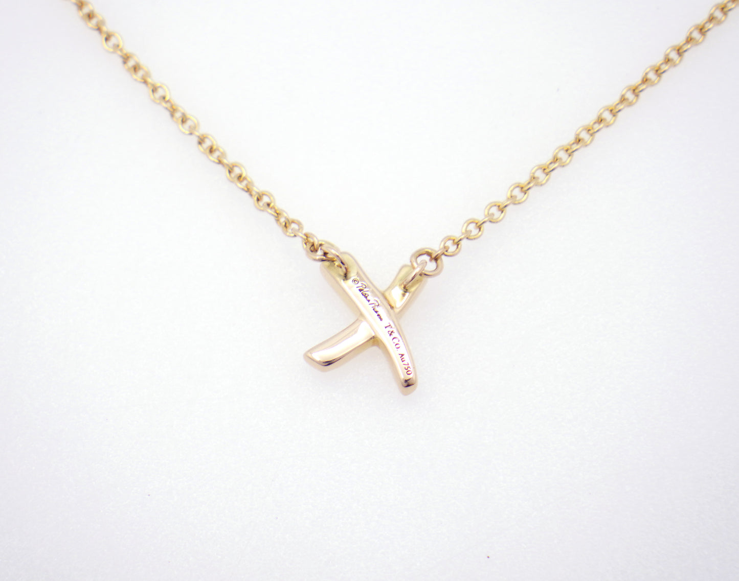 Tiffany & Co. Paloma Picasso Graffiti X Pendant Necklace Rose Gold 750 18K