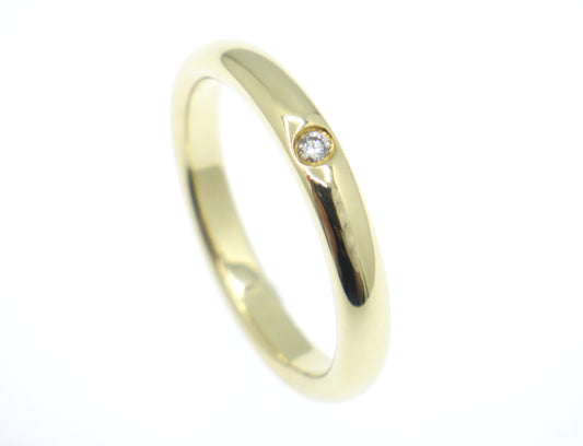 Tiffany & Co. Elsa Peretti Single Diamond Stacking Band Ring Yellow Gold 750 18K - EU:49 / IT:9 / US:4.75