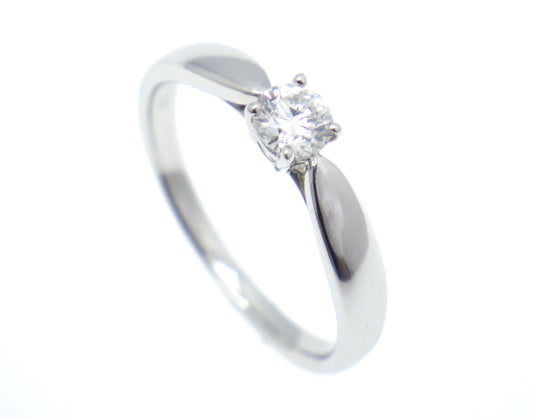 Tiffany & Co. Tiffany Harmony Solitaire Setting Diamond 0.22ct Round Brilliant Engagement Ring in Platinum Pt950 - EU:49 / IT:9 / US:4.75