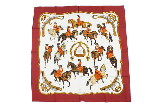 Hermès Carre 90 "Peprise by Philippe Ledoux" Silk Scarf in Red and Multicolor