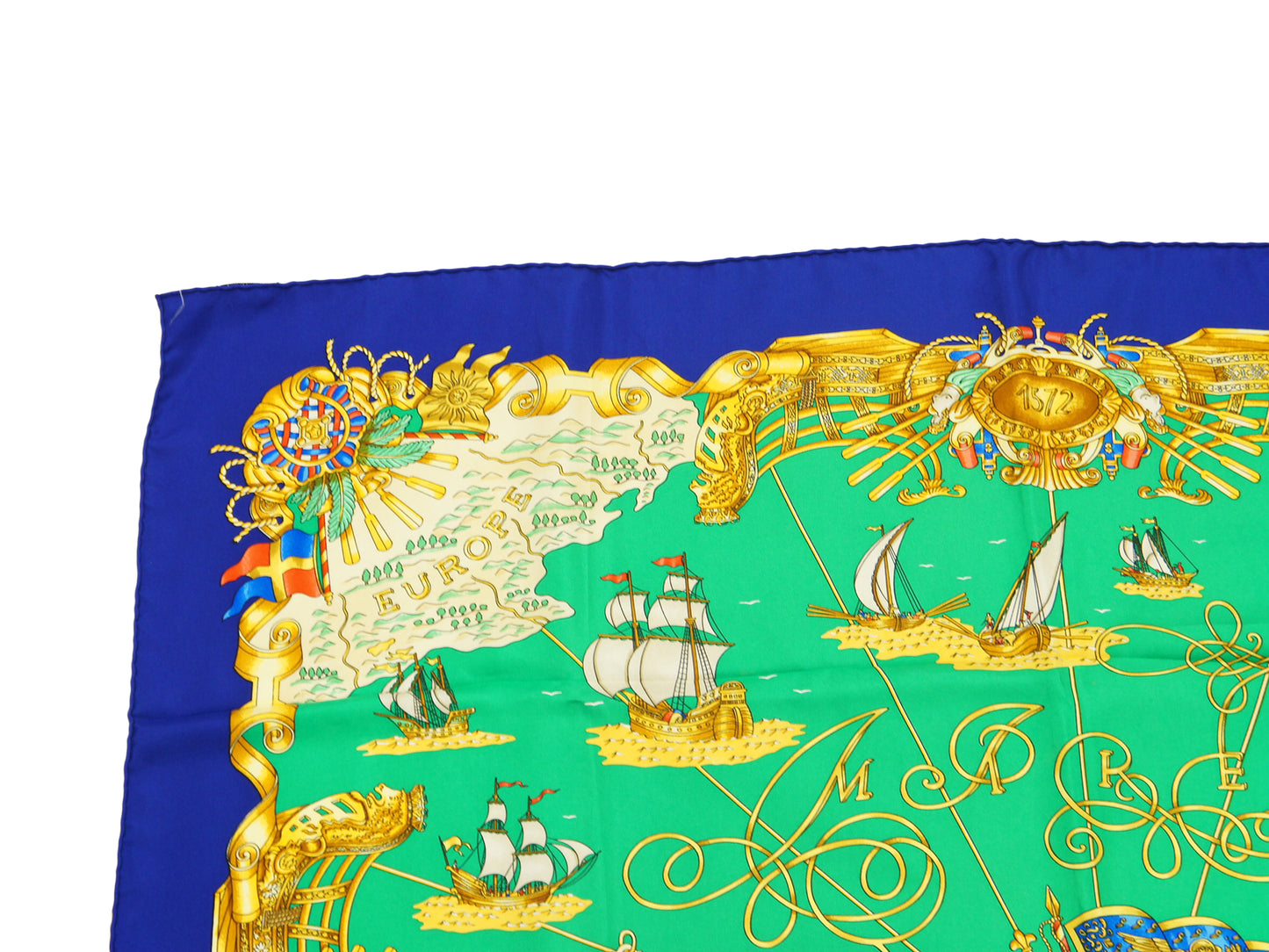 Hermes Carre 90 "Voiles De Lumiere" Silk Scarf in Blue and Multicolor