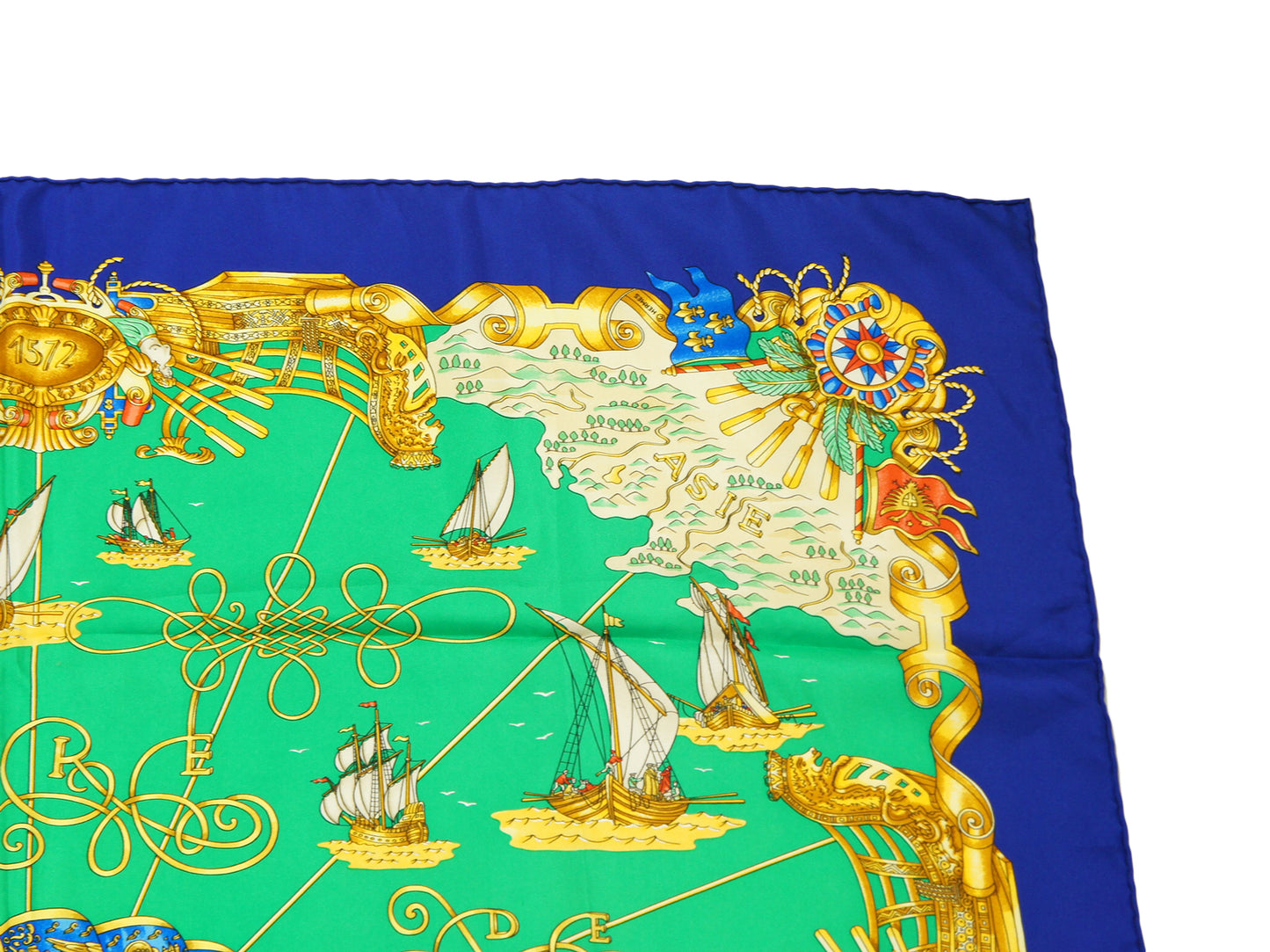 Hermes Carre 90 "Voiles De Lumiere" Silk Scarf in Blue and Multicolor