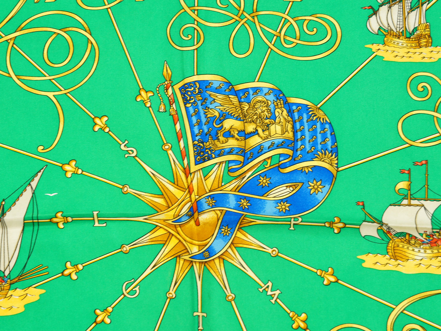 Hermes Carre 90 "Voiles De Lumiere" Silk Scarf in Blue and Multicolor