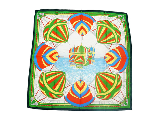 Hermes Carre 90 ''Spinnakers'' by Julia Abadie Silk Scarf in Multicolor