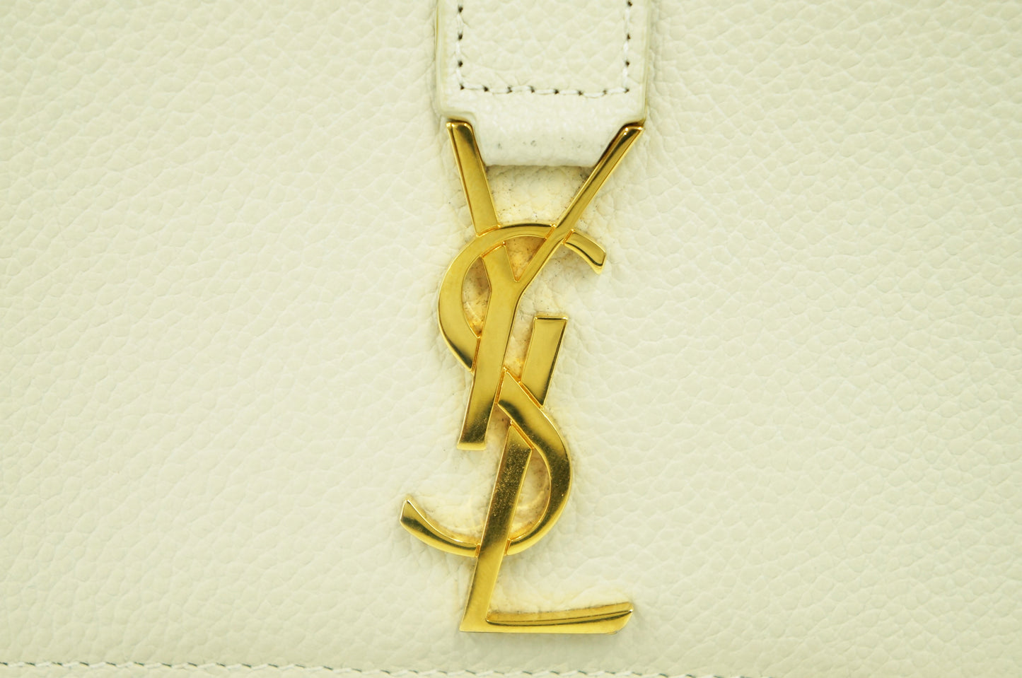 Yves Saint Laurent Cassandra White Leather Long Wallet