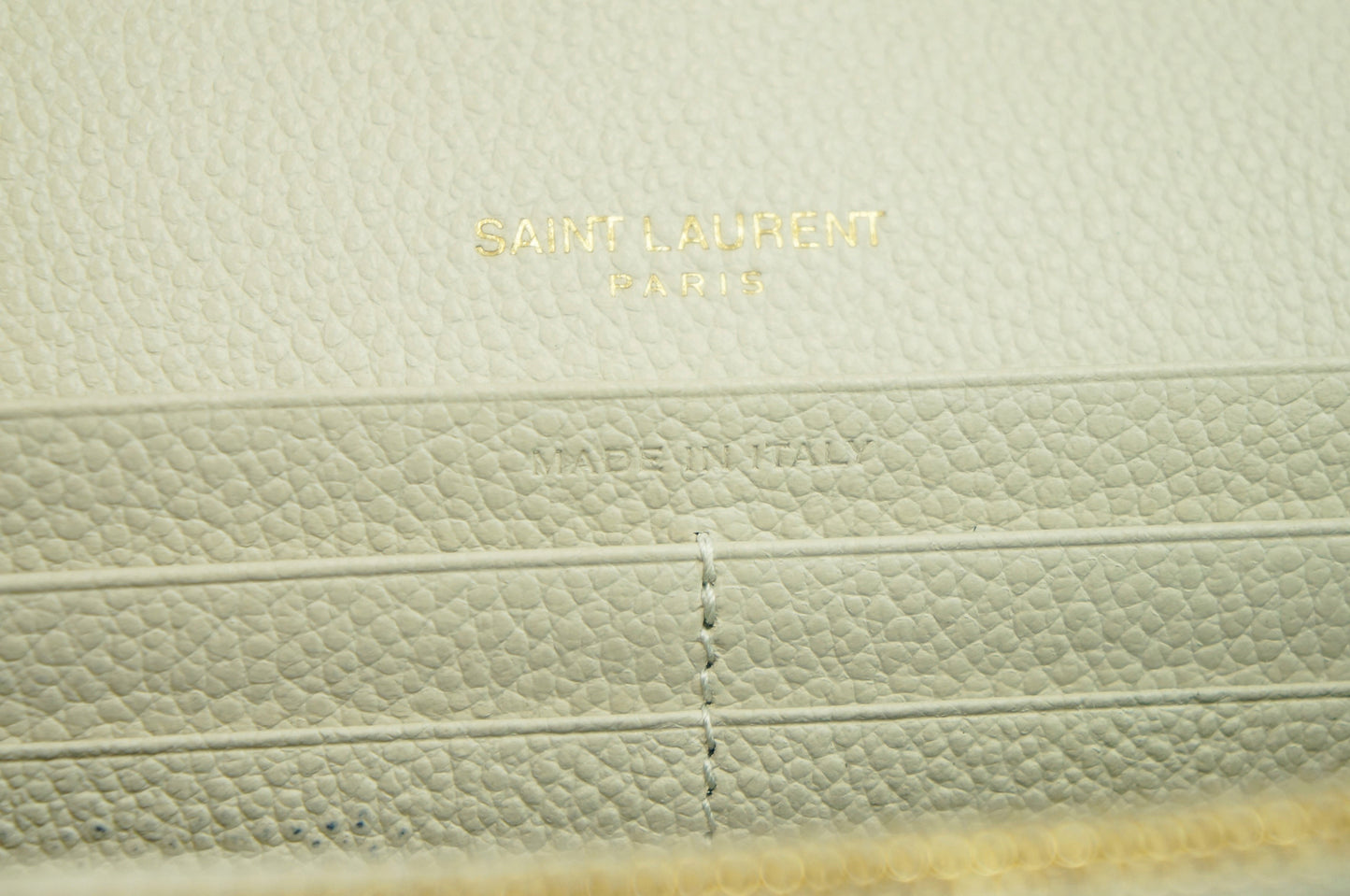 Yves Saint Laurent Cassandra White Leather Long Wallet