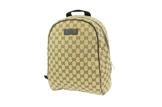 Gucci GG Web Canvas Brown Backpack Bag