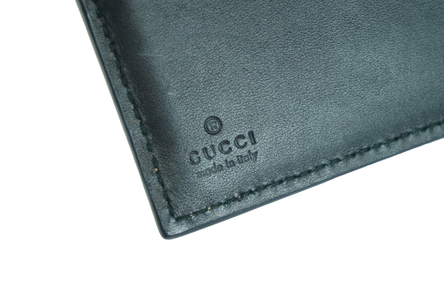 Gucci PVC Canvas GG Blooms Flora pattern Green Black Folded Leather Wallet