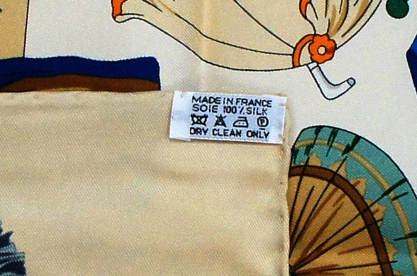 Hermes Carre 90 "Ombrelles et Parapluie" Silk Scarf in Beige and Multicolor