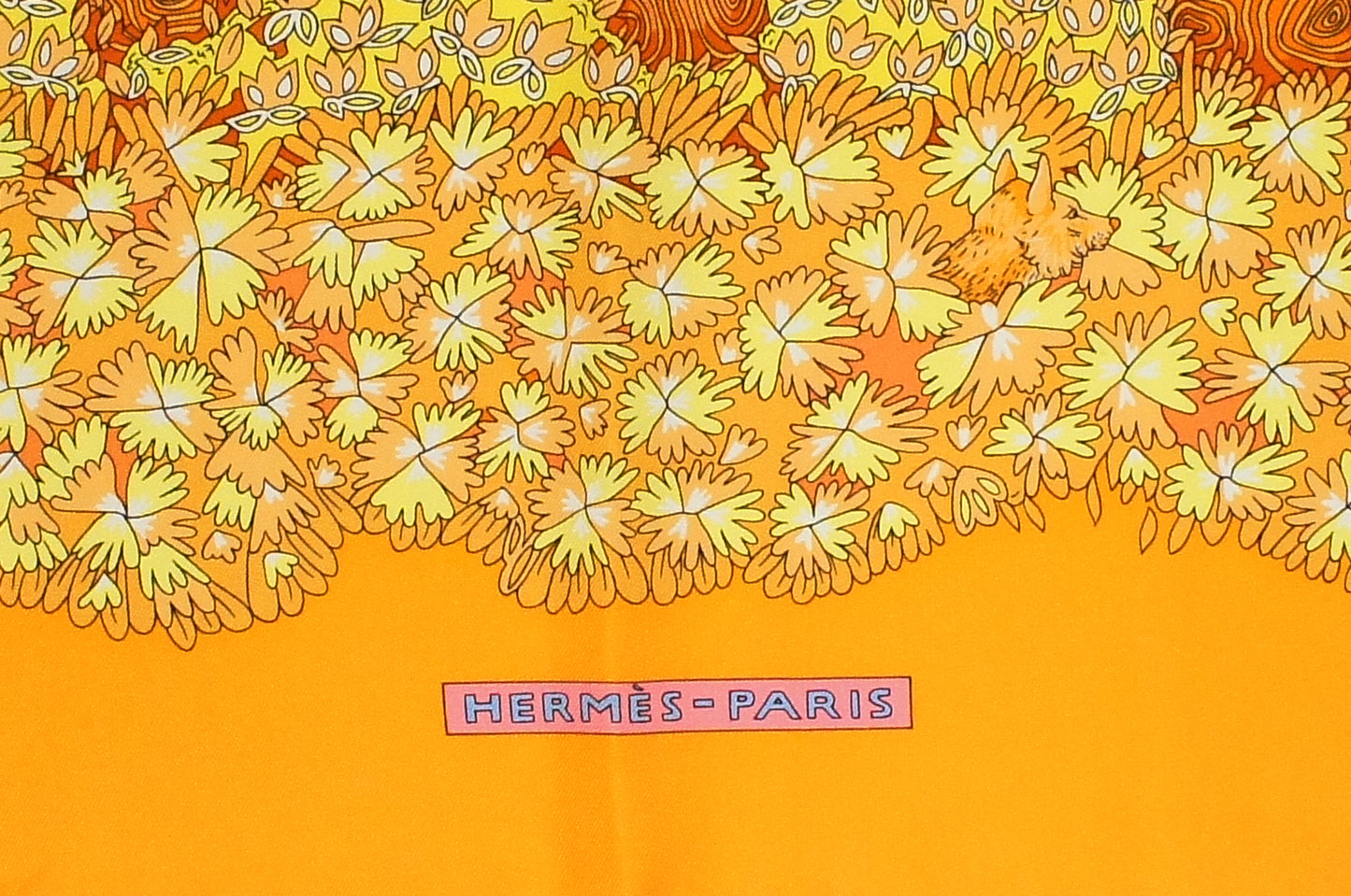 Hermes Carre 90 "Ombres et Lumieres" Silk Scarf in Orange and Multicolor