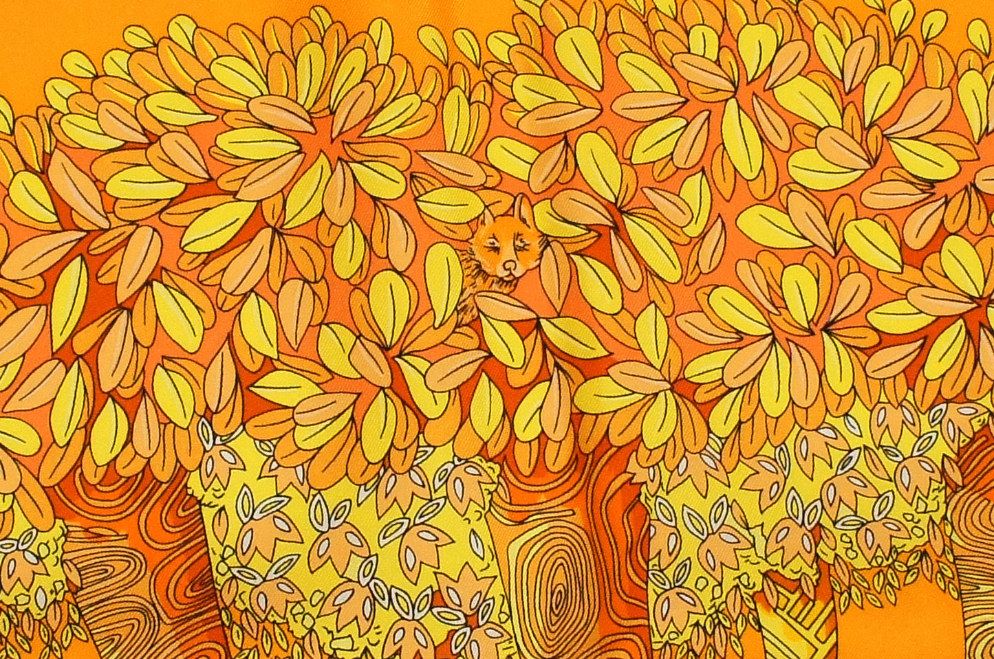 Hermes Carre 90 "Ombres et Lumieres" Silk Scarf in Orange and Multicolor