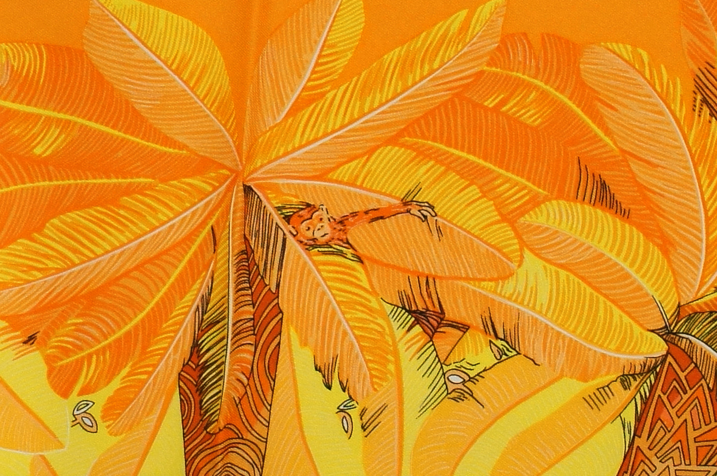 Hermes Carre 90 "Ombres et Lumieres" Silk Scarf in Orange and Multicolor