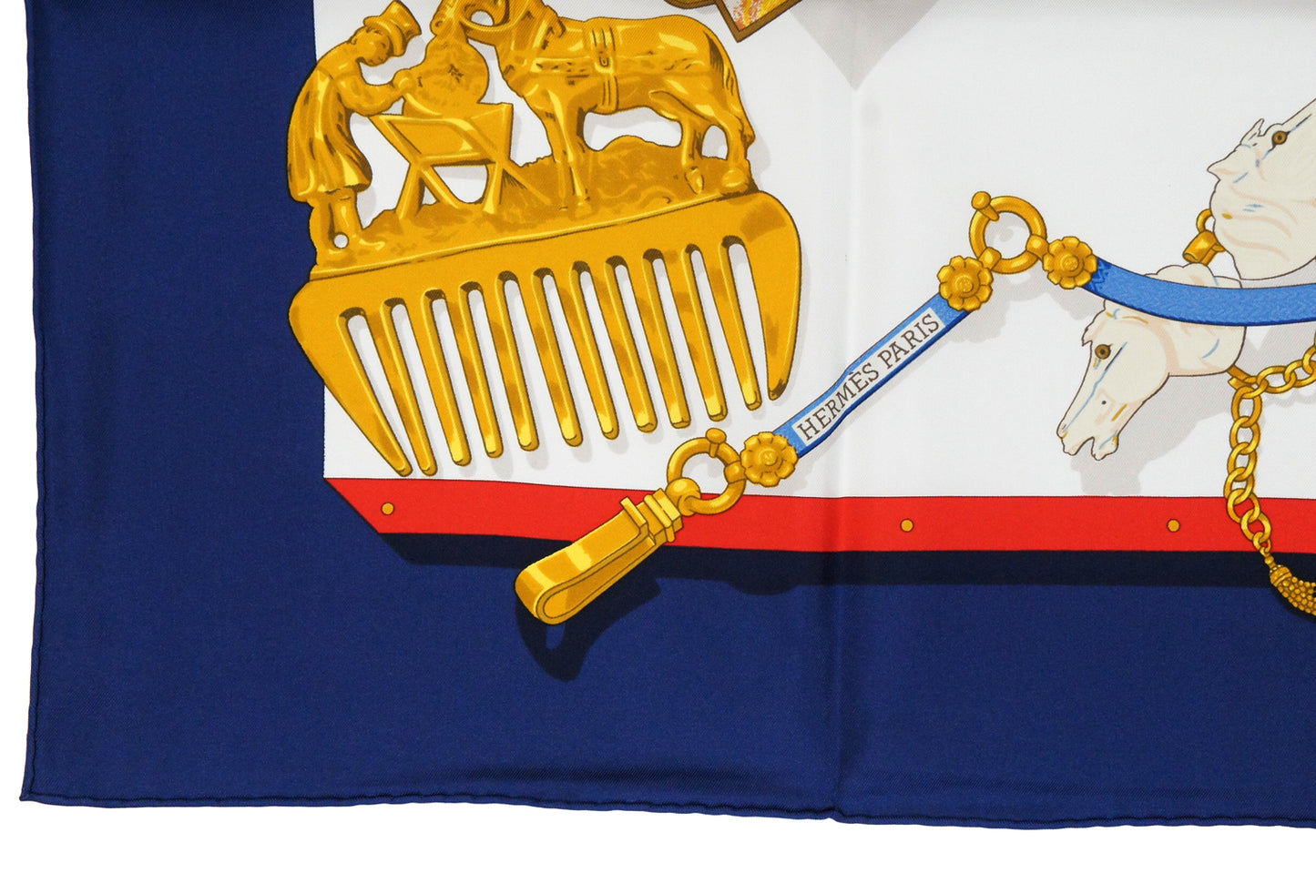 Hermes Carre 90 "Memoire d'Hermes" Silk Scarf in Navy and Multicolor