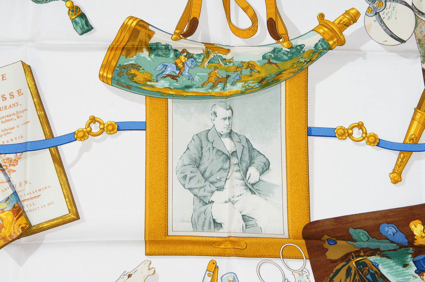 Hermes Carre 90 "Memoire d'Hermes" Silk Scarf in Navy and Multicolor
