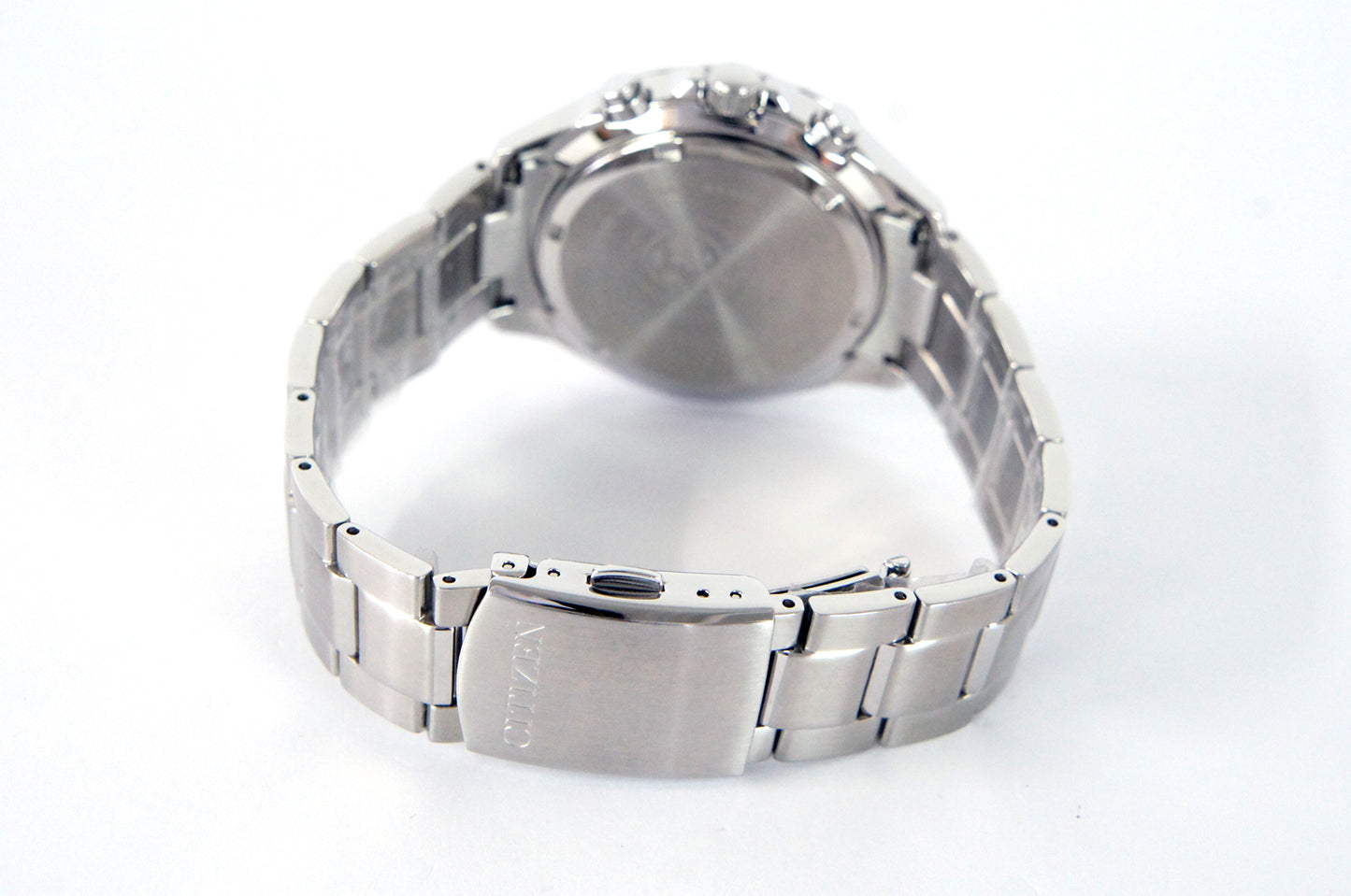Eco-Drive Chronograph Men’s Watch – Stainless Steel, Black Dial / Free shipping
