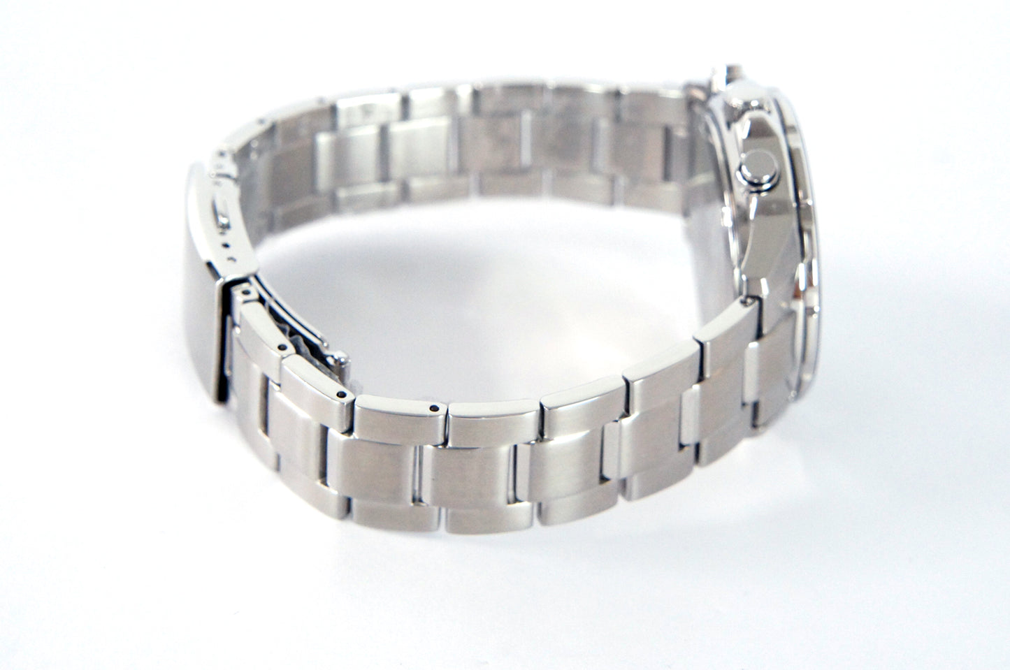 Eco-Drive Chronograph Men’s Watch – Stainless Steel, Black Dial / Free shipping