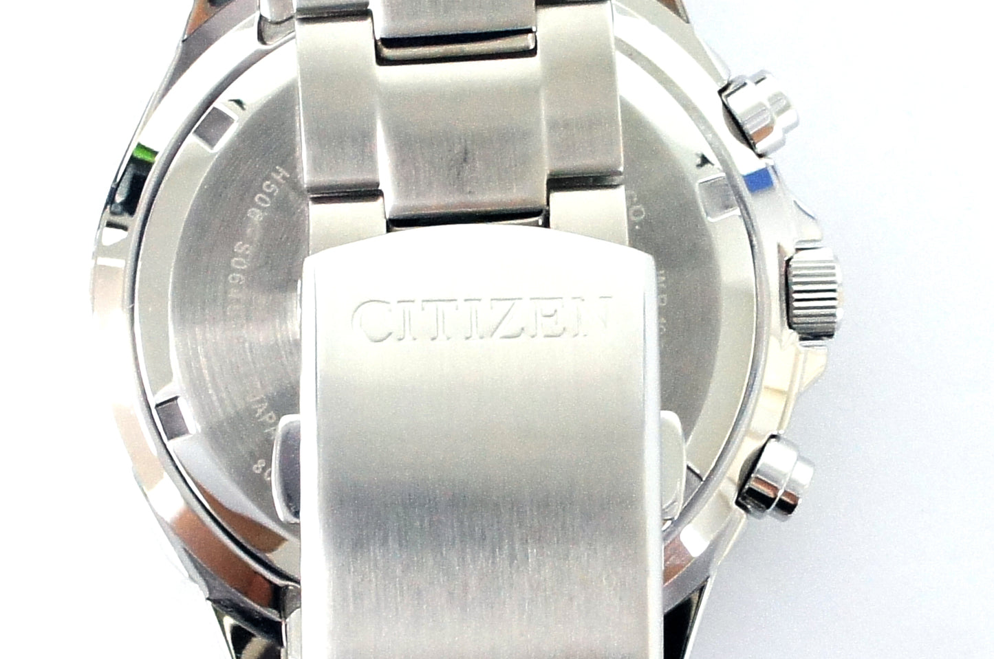Eco-Drive Chronograph Men’s Watch – Stainless Steel, Black Dial / Free shipping