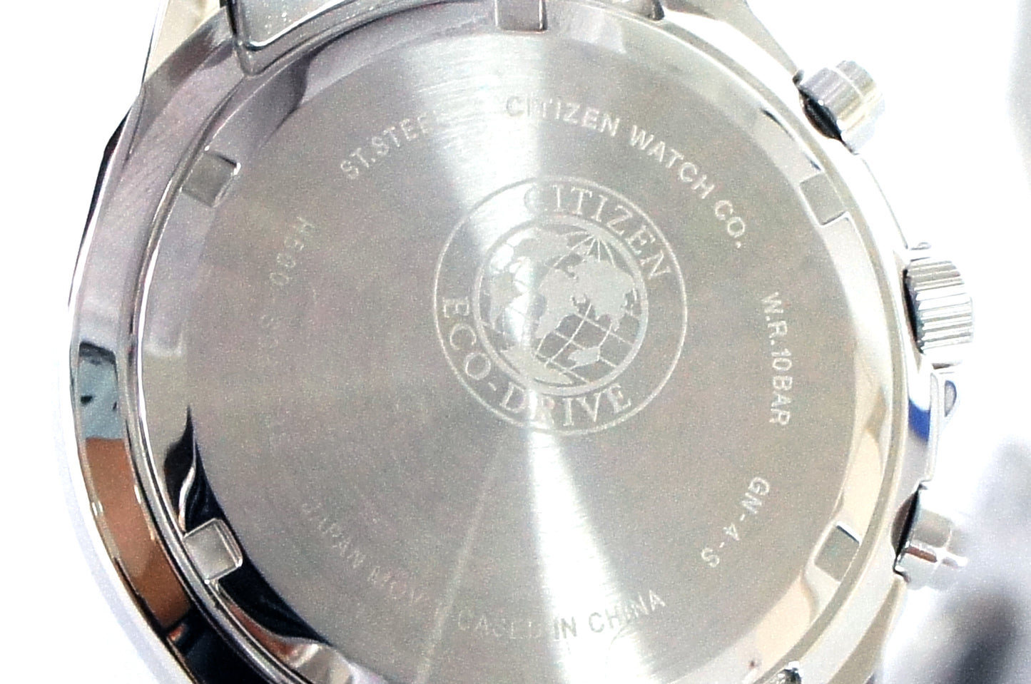 Eco-Drive Chronograph Men’s Watch – Stainless Steel, Black Dial / Free shipping