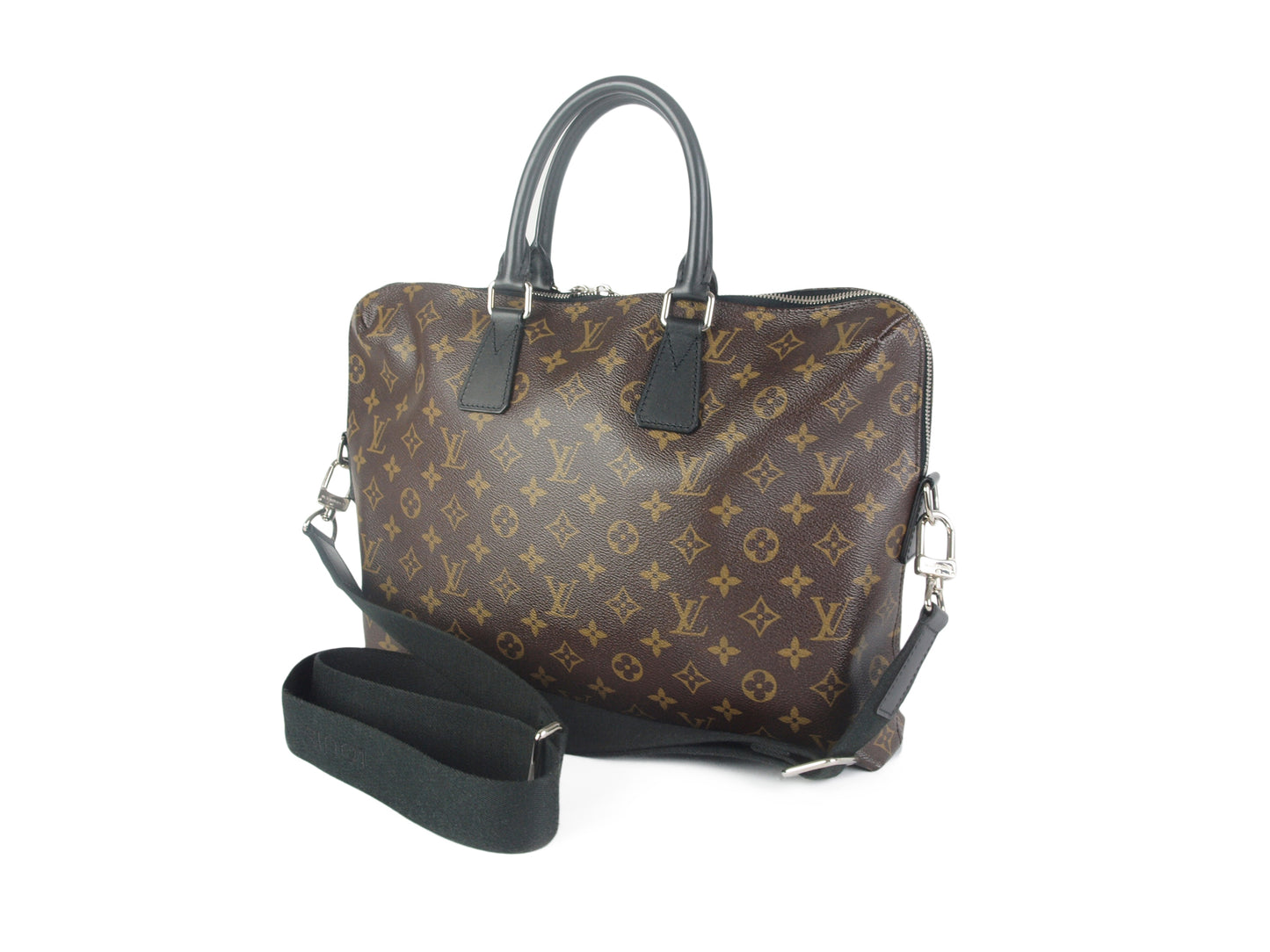 Louis Vuitton Macasa Porte Documan Monogram Canvas Hand Bag Shoulder Bag