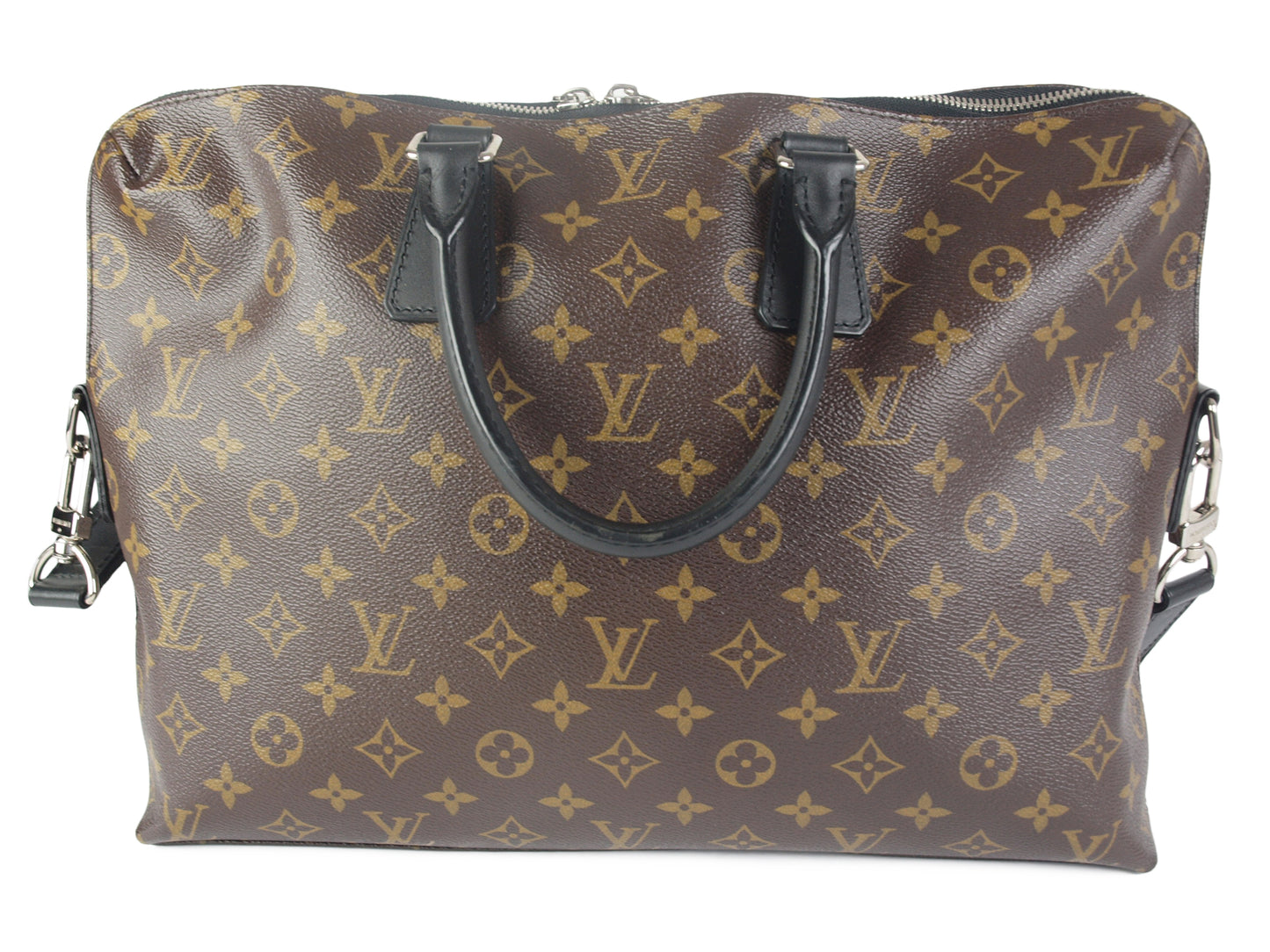 Louis Vuitton Macasa Porte Documan Monogram Canvas Hand Bag Shoulder Bag