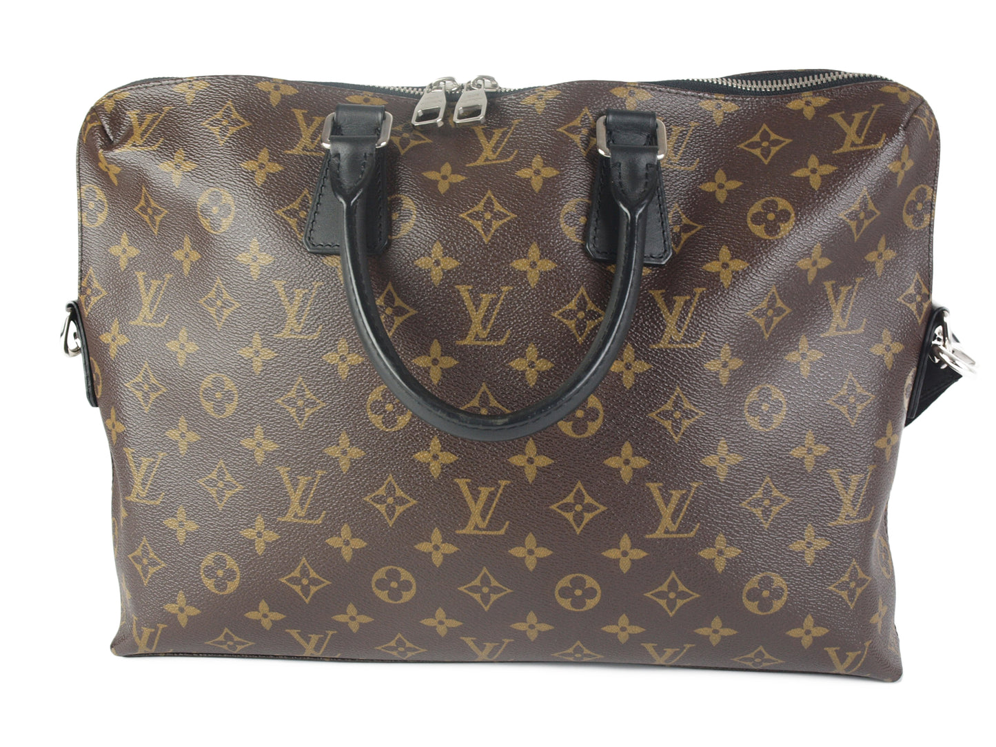 Louis Vuitton Macasa Porte Documan Monogram Canvas Hand Bag Shoulder Bag