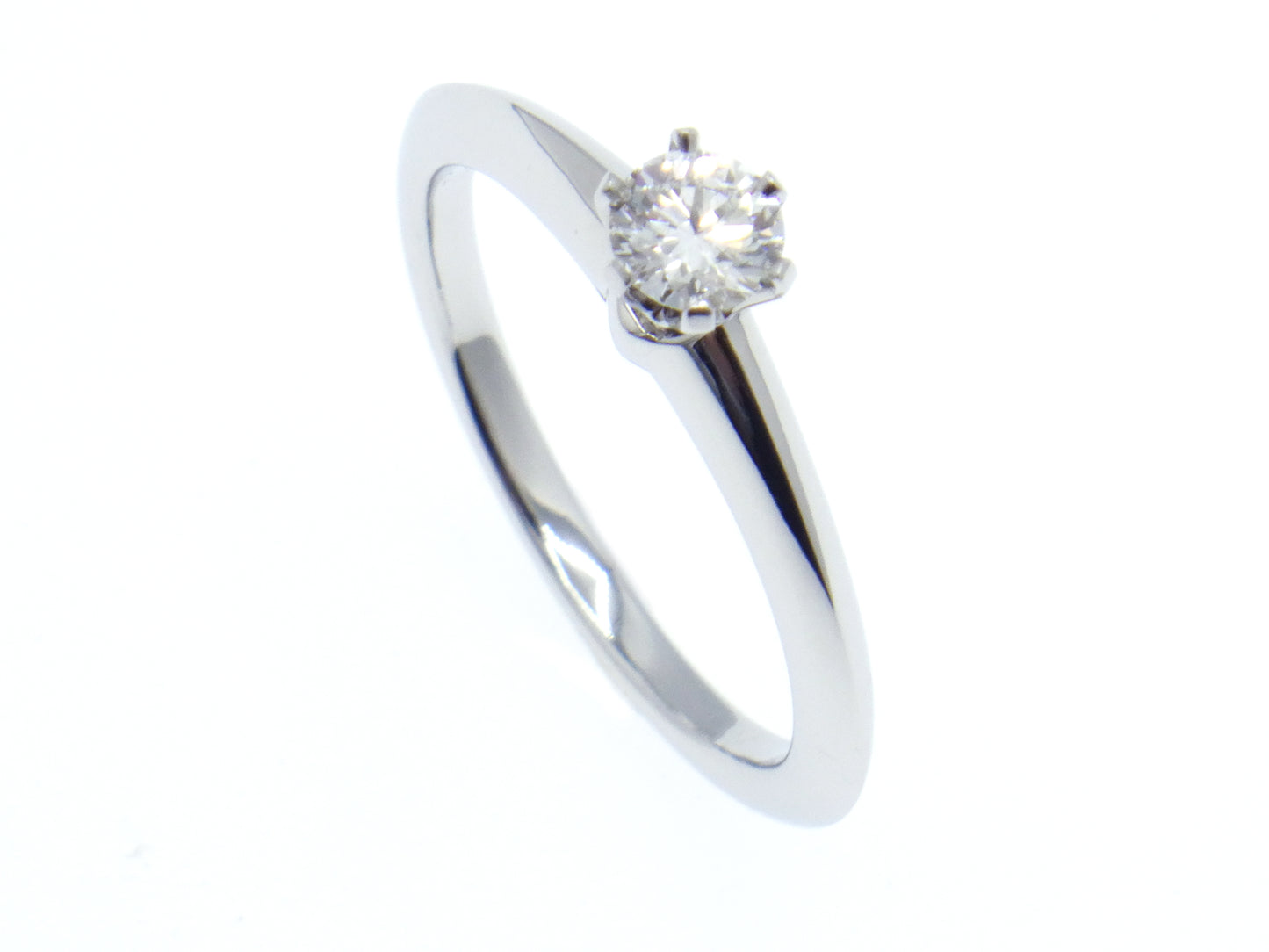 Tiffany & Co. Solitaire Setting Diamond 0.23ct Engagement Ring in Platinum Pt950 - EU:50 / IT:10 / US:5.25
