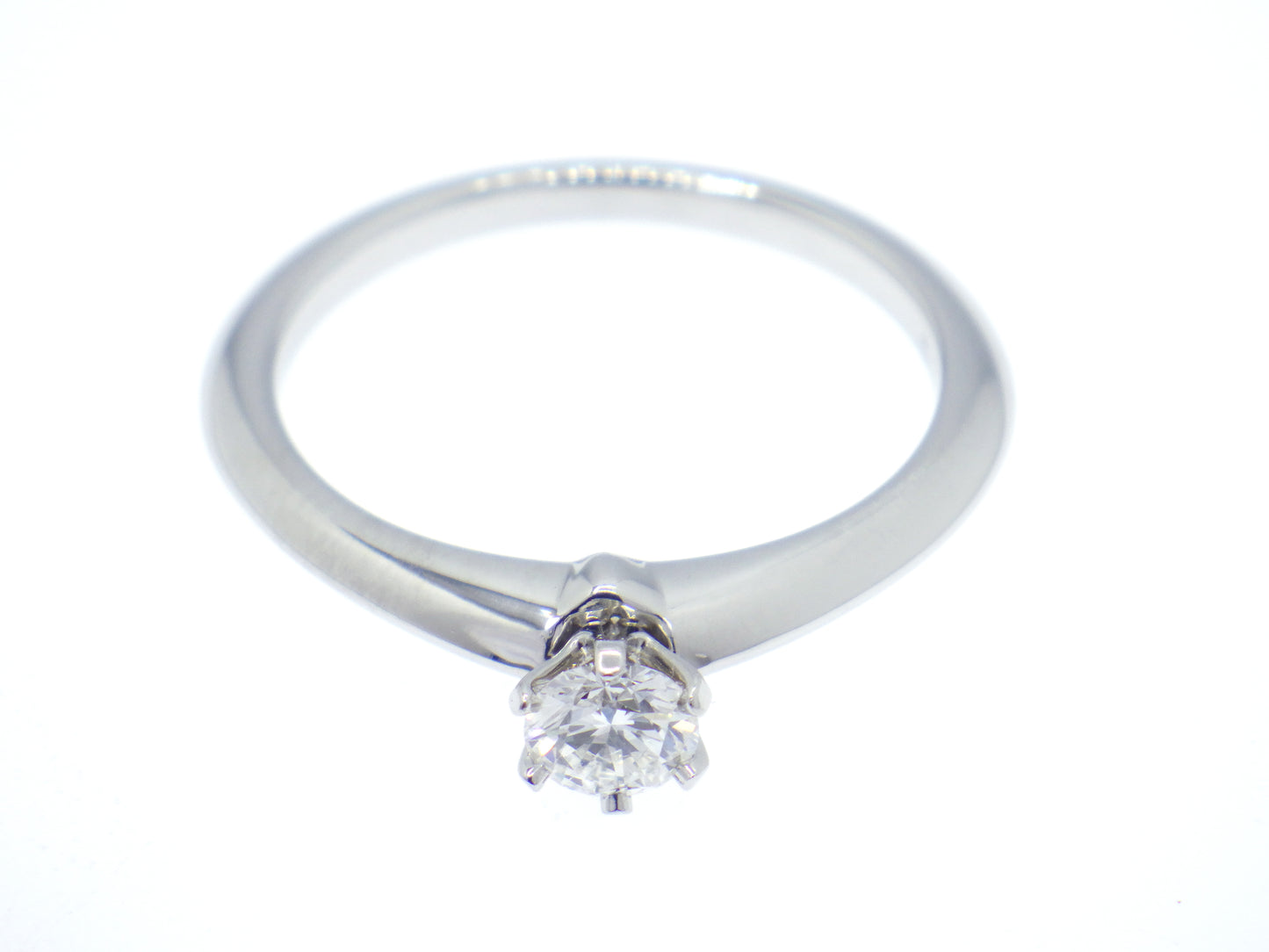 Tiffany & Co. Solitaire Setting Diamond 0.23ct Engagement Ring in Platinum Pt950 - EU:50 / IT:10 / US:5.25