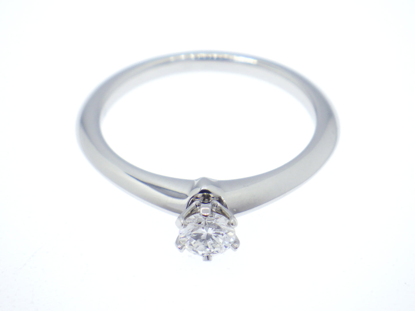 Tiffany & Co. Solitaire Setting Diamond 0.23ct Engagement Ring in Platinum Pt950 - EU:50 / IT:10 / US:5.25