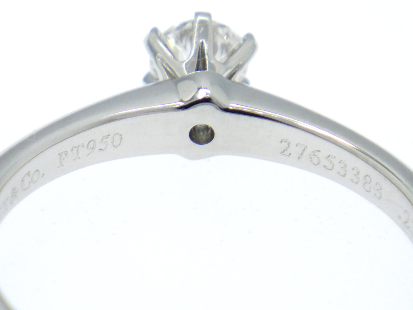 Tiffany & Co. Solitaire Setting Diamond 0.23ct Engagement Ring in Platinum Pt950 - EU:50 / IT:10 / US:5.25